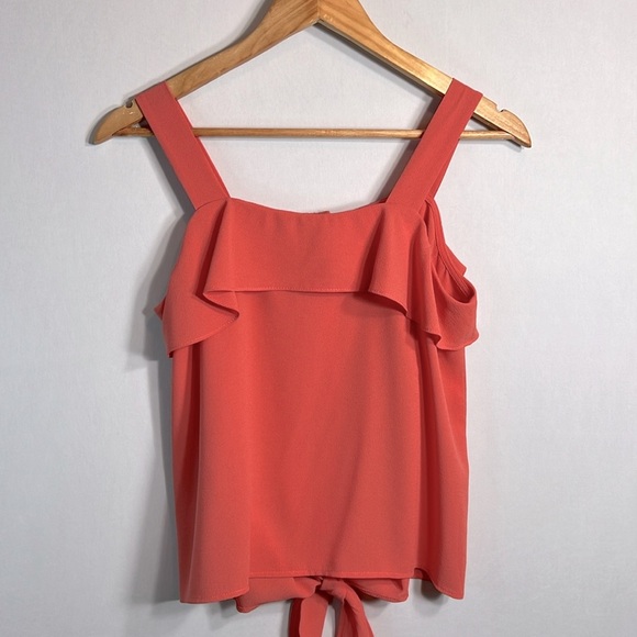 1. State Orange Tank Top with Front Tie size S - Picture 4 of 7